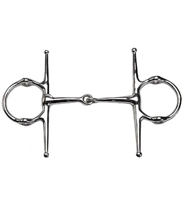 Full Cheek Gag Snaffle Bit, Stainless Steel Dog Accessory, 13mm Thickness (Thickness of 13mm), 5" Jointed Mouth, 7" Cheeks with Rings