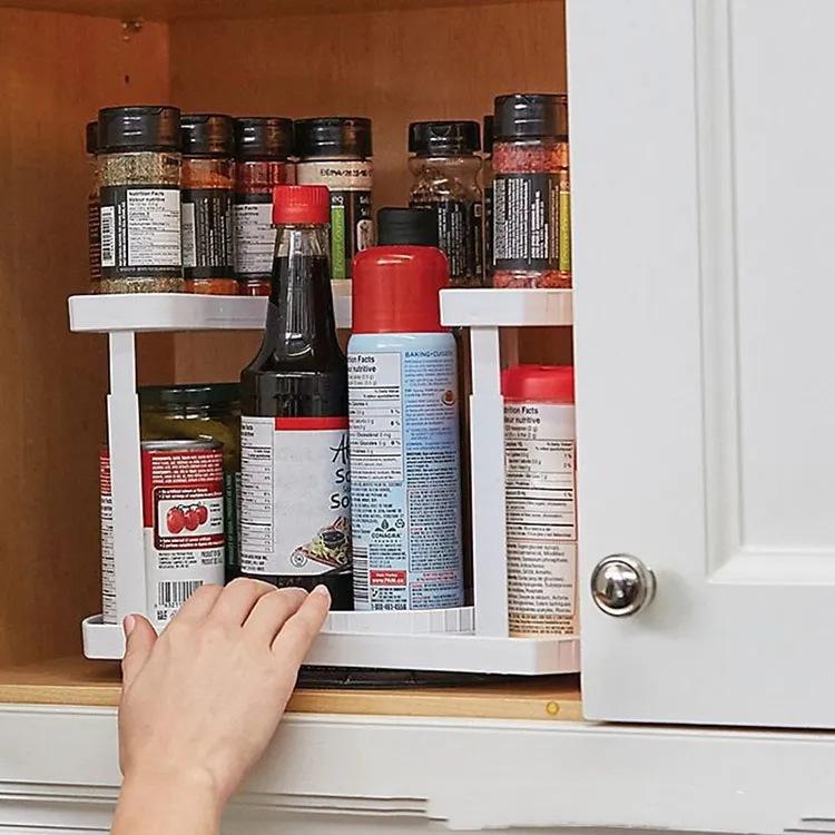 360° Rotating Kitchen Spice Rack Organizer, Multi-Layer Lazy Susan Seasoning Storage Shelf for Countertop Cabinet Pantry, Non-Slip Base Space Saving Easy to Reach Organizer for Home Kitchen