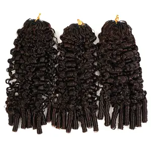 LWIGS Burmese Curly Feather Crochet Hair Extension Human Hair For Miracle Knots Boho Braids Knotless Hair Extension 60 Strands/ Bundle