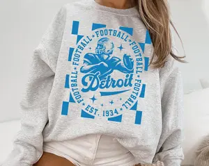Detroit Lion Football Crewneck Sweatshirt, Lions Sweatshirt, Detroit Fans Gift Fabric Fit