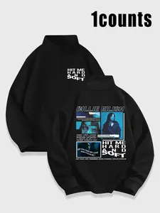 Women's Thermal Lined Graphic Letter Print Zipper Sweatshirt, Casual Long Sleeve Stand Collar Sweatshirt for Daily Wear, Ladies Clothes for All Seasons, Womenswear