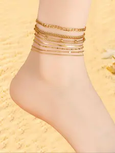Women's Elegant Fashion Chain Anklet, Casual Trendy Anklet, Fashionable Body Jewelry for Women & Girls for Daily & Party Decoration