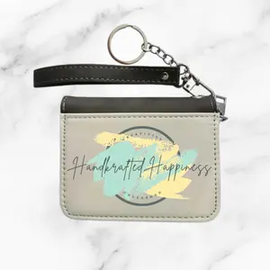 Custom Black Leather Keychain Wallet