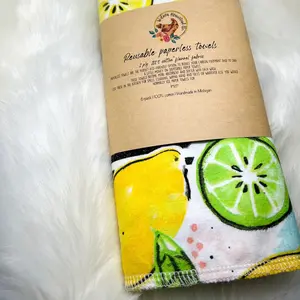 90s lemon reusable paperless towels