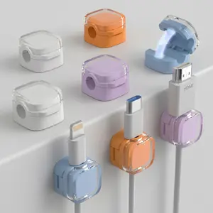 8-Pack Magnetic Cable Clips, Desktop Cord Organizer with Strong Adhesive, Multi-purpose Wire Management for Home, Office, Car and Nightstand