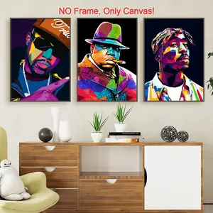 Rapper Pattern Canvas Poster without Frame, 3 Counts/set Unframed Canvas Painting, Wall Art Decor Decoration for Home Living Room Bedroom Office, Unframed Art Print