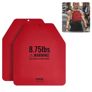 VEVOR Weight Vest Plates, 19.75 LB Pairs, Premium Steel Weighted plates, Contoured Ergonomic Fit - WODs, Additional Weight for Weight Vests, for Strength Training, Running, Fitness, Heavy Workouts