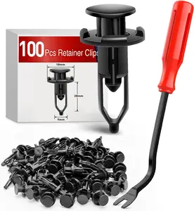 Nilight 100PCS Nylon Push-Type Automotive Clips Rivet Retainer Rear Bumper Cover Push-Type for Toyota #52161-02020 & 52161-16010 9mm,1PC Bonus Fastener Remover