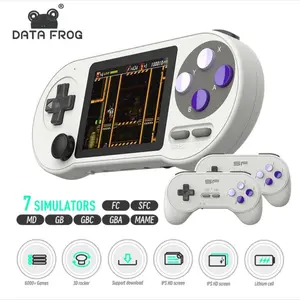 Game console  With 6000 built-in games, the DATA FROG SF2000 Portable Handheld Game Console is a 3 inch IPS retro game console perfect for kids