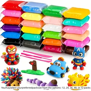 12/24/36/48/72 Colors Air Dry Clay Kit, Non-Toxic Ultra Light Modeling Clay for Kids DIY Crafts, Ages 3 and Up, DIY Toys Supplies, Crafting Kit