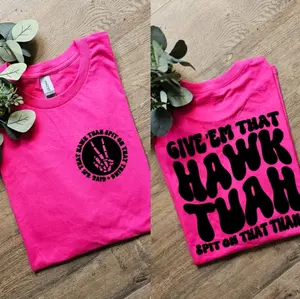 funny give em that hawk tuah popular adult humor retro tee