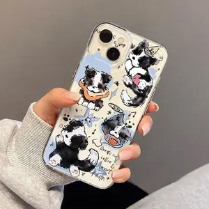 Border Collie themed phone case, compatible with iPhones, exquisite design, made of TPU material, shockproof and drop-resistant.