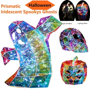 Gorgeous Shining LED Ghost Lights Halloween Decor Halloween Ghost Decorations Halloween Funny Ghost Ornaments for Boys and Girls