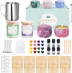 Scented Candle Making Kit for Adults Kids, Arts & Crafts Kit for DIY Starter, Candle Making Supplies Including Beeswax, Candle Tins Jars and More, Birthday Christmas Holiday Gifts