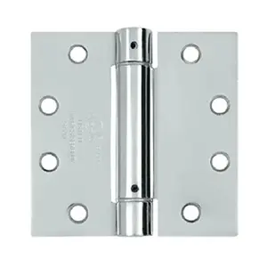 212 MAIN Deltana Steel Spring Hinge - 4.5x4.5 in., Polished Chrome, Spring-Action Door Hardware