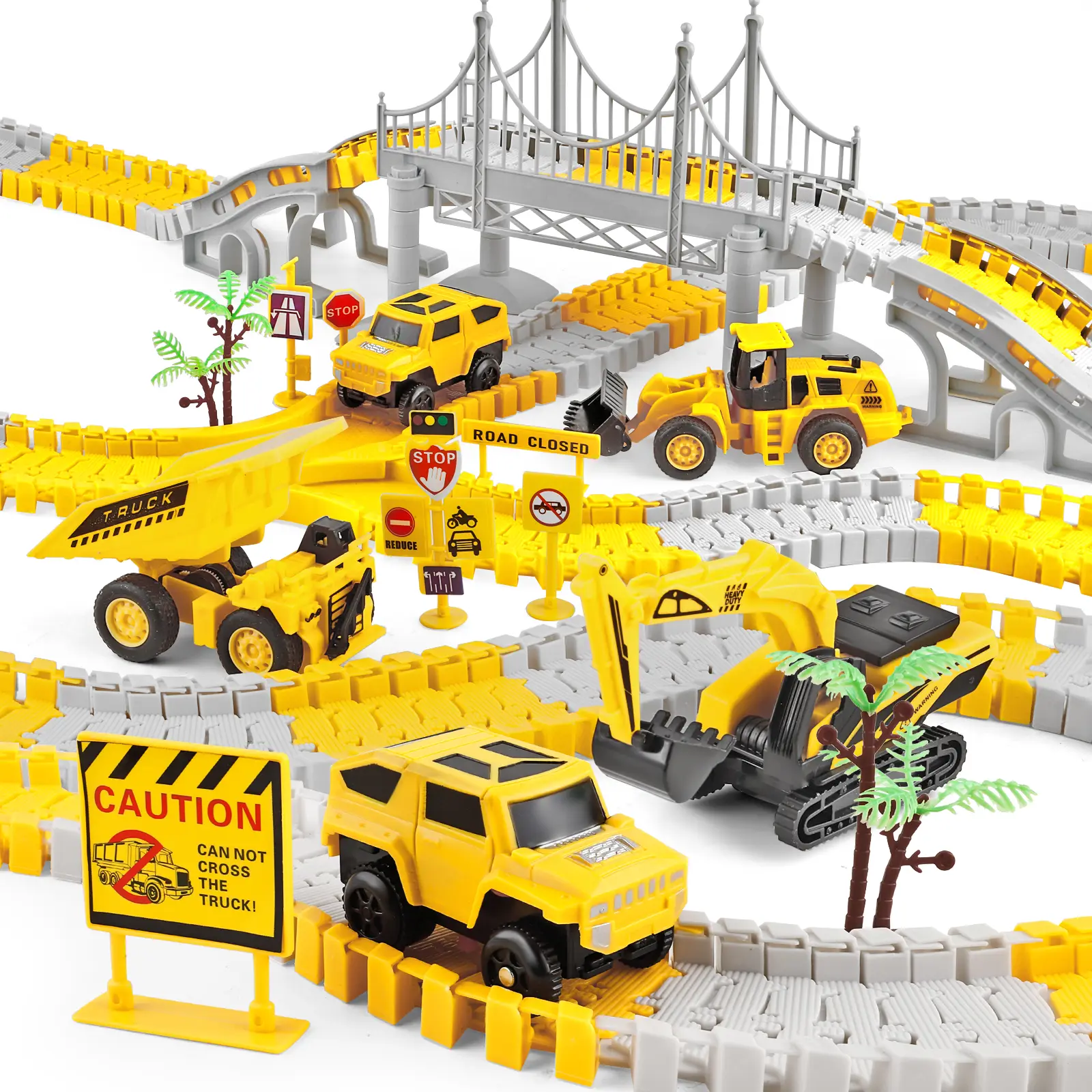 276 PCS Construction Race Tracks Toy for Kids Truck Car Engineering Road Playset Interaction