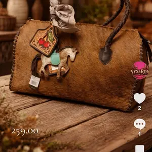 Classy cactus desert feel Cowhide Speedy Handbag with Braided Handles and Natural Cowhide Texture