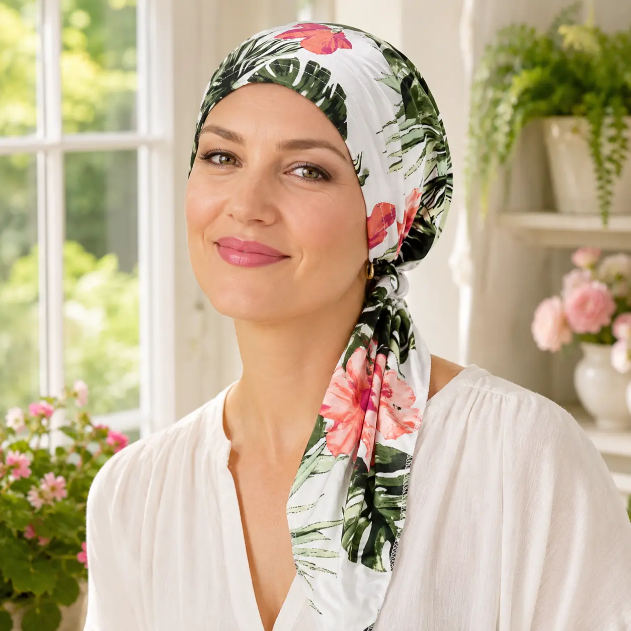 Chemo Headwear for Women, Pre-Tied Cotton Turban Head Scarf, Breast Cancer Hat and Gift for Cancer Patients, Unisex Fashion Camo Cute Trendy Knitted Sun Protection Skull Cap with Cookies and Bicycle Designs