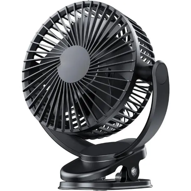 Portable Clip on Fan, Battery Powered, 3 Speed Quiet Rechargeable Mini Desk Fans, 360° Rotate for Home Office Stroller Camping Golf Cart (BLDC Motor)