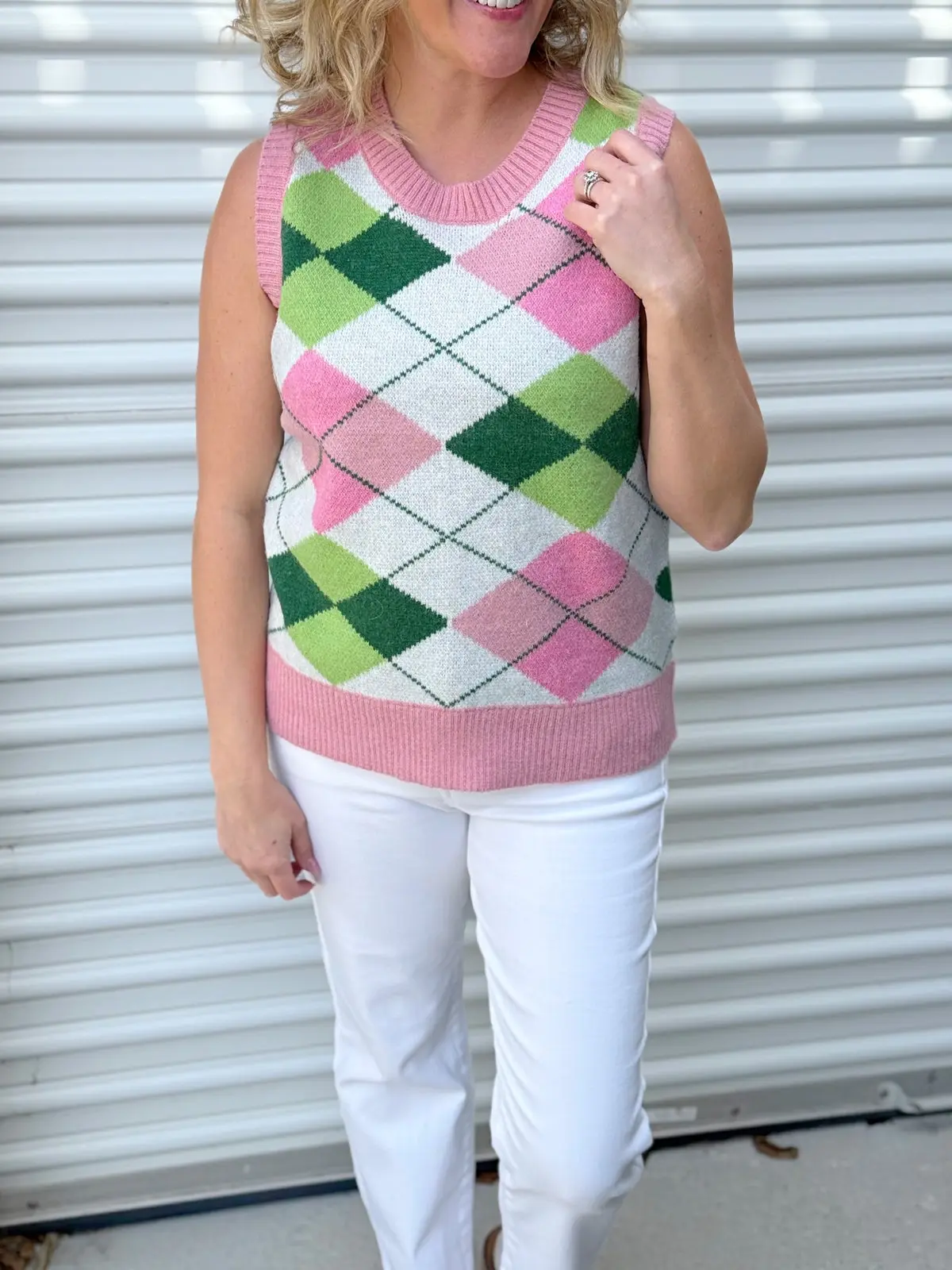 Preppy Look Argyle Sweater Vest