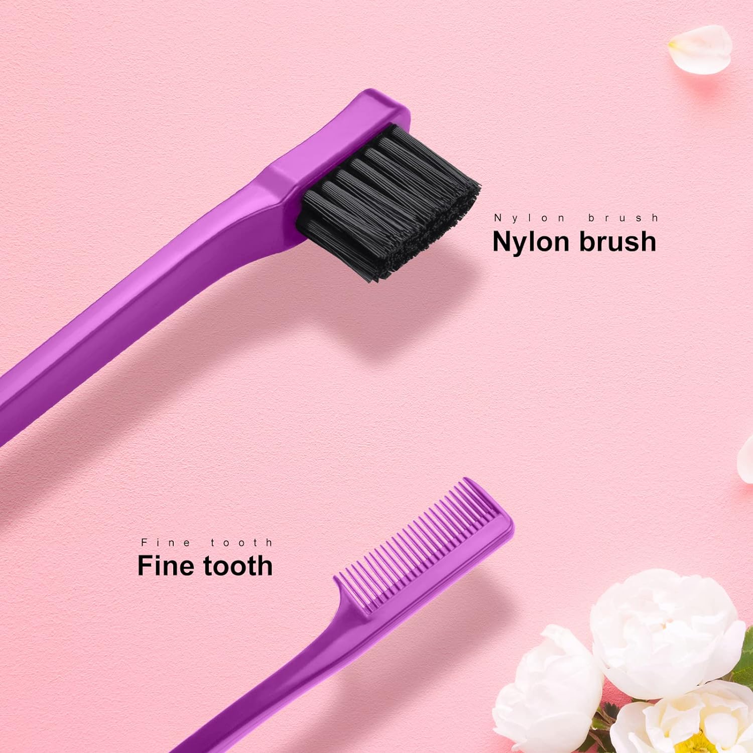 West Kiss Double-Sided Edge Combs for Women, Back Brushing For Hair Styling