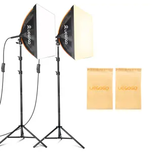 15.75"X15.75" Softbox Lighting Kit for Studio Photography And Video, Excluding Daylight Bulbs - Provides Immediate Brightness with Energy Efficiency for Ongoing Lighting, Ideal for Portraits And Product Shots, Professional Configuration