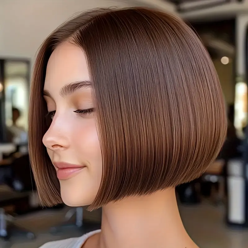 New 2025 Arrivals 150% Density 13x4 Lace Front Short Bob Wig - Human Hair Natural Look, Straight Everyday Style, Versatile Hairpiece for Women, Sleek Hairstyle, Smooth Texture, Secure Fit, Short Hair Wig, Versatile Hair Wig, Sleek Hairstyle Wig, Secu