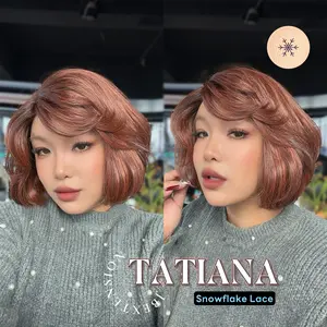 JBEXTENSION 10 Inches Copper Curly Pre-Cut Side Part Snowflake Lace Frontlace Glueless Wig TATIANA【BENDY EAR TABS】 JBEXTENSION 10 Inches Copper Curly Pre-Cut Side Part Snowflake Lace Frontlace Glueless Wig TATIANA【BENDY EAR TABS】