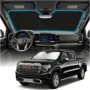for GMC Sierra 1500 Sun Shade Windshield Cover - Custom Fit Sierra 1500 Accessories 2019-2025 2026 Sunshade Foldable UV Protection & Heat Shield Sun Visor Accessories
