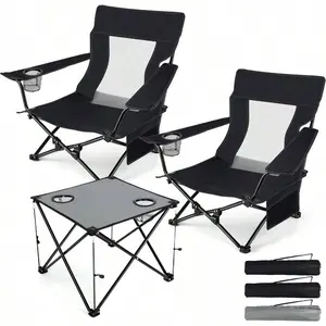 A7 Folding Beach  Set Of 3 Foldable Black Camping  Grey Table For Outside Low Beach  Portable For Adults Fishing Picnic Outdoor BBQ Cup Holder Storage Bag our door chair