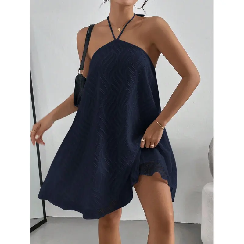 halter neck dress middle shein