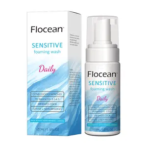Flocean Feminine Wash 5oz, Foaming Cleansing Wash - pH Balance Intimate Wash Women, Unscented, Sensitive Skin, All Skin Types, Vegan, Cruelty Free