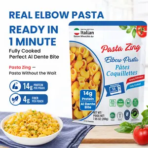 Pasta Zing Elbow Pasta, 100% Durum Wheat, 14g Protein, Made with 2 Clean Ingredients, Al Dente Bite, Zero Sodium & Cholesterol, Non-GMO, 7.05oz Pack of 7