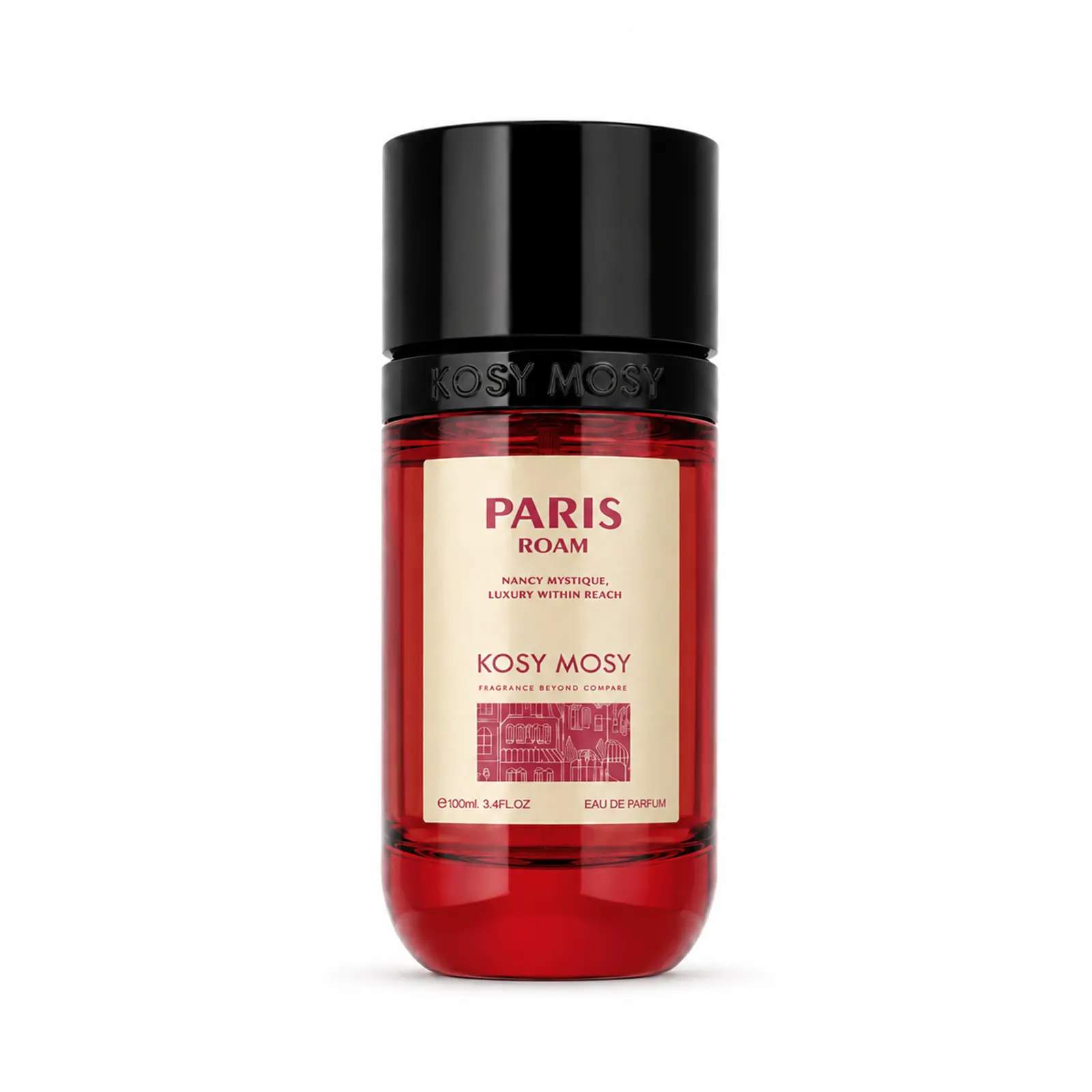 KOSY MOSY Paris Roam Eau De Parfum (EDP Perfume) - 1 Piece Liquid Women's Fragrance, 8H+ Long-Lasting Warm Saffron & Elegant Floral Scent, Versatile Clean Perfume for Women, 3.4oz/100ml
