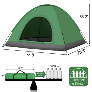 Camping Dome Tent, 1-3Person Waterproof Windproof Easy Setup Spacious Family Tents with Carry Bag & Rain Fly for Hiking Backpacking Traveling Glamping Beach