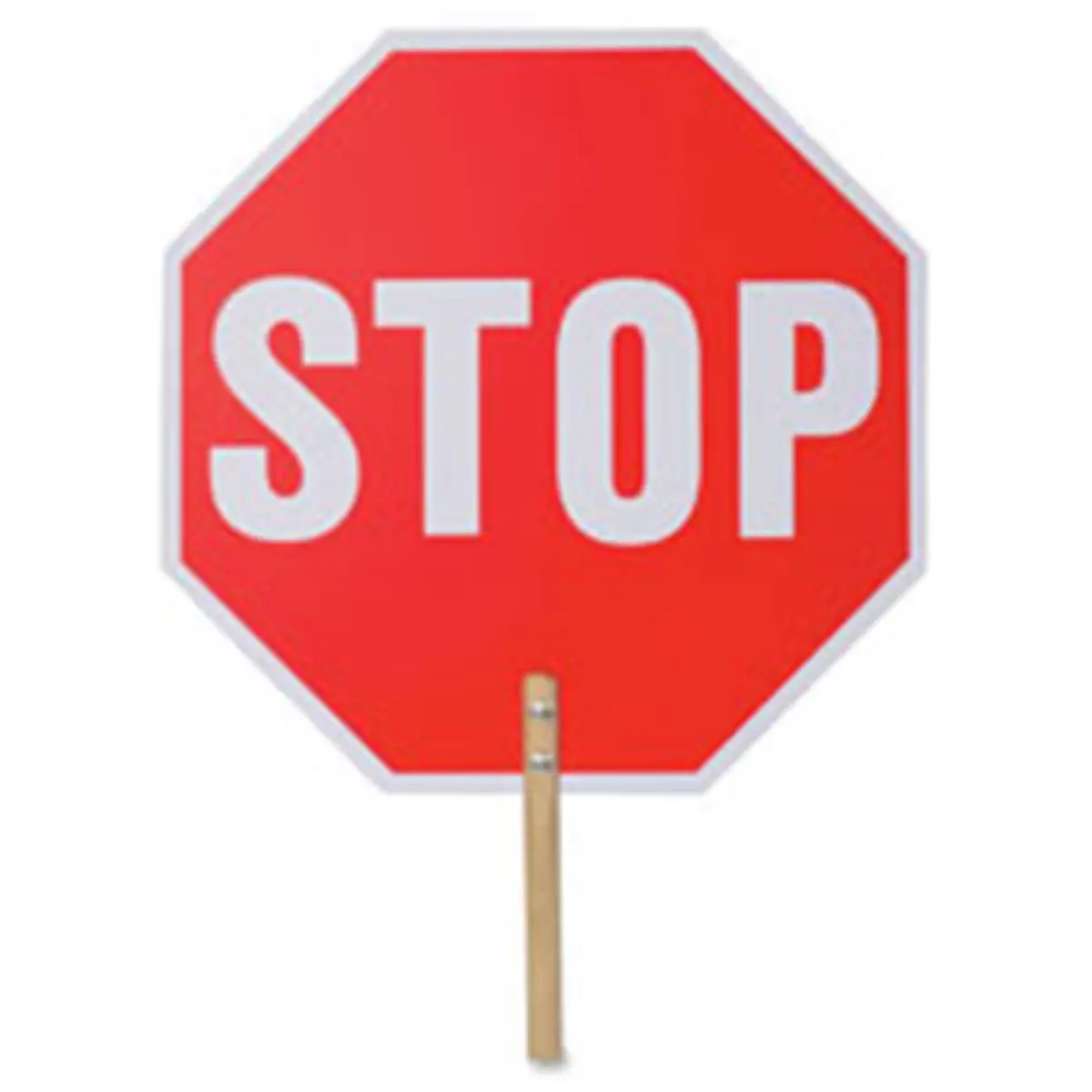 Tatco TCO17520 Lightweight Double-Sided Hardboard Handheld Stop Sign, Weatherproof, 10in Wooden Handle, Built-In Carry Handle, Comfortable Grip, Ideal for Work Environment Improvement (Home Supplies, Plaques & Signs)
