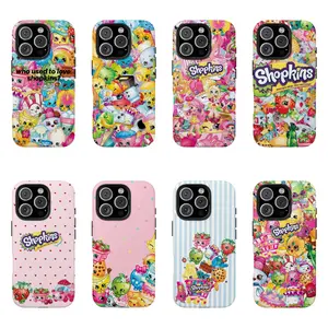 Shopkins cartoon print phone case, suitable for iPhone 11-17 Pro Max/Plus and Samsung Galaxy S23-25.