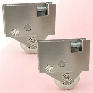 Premium Steel Ball Bearing Sliding Door Roller Set, 1-1/2" Edge Adjustable, Stainless Steel Housing with No Flange, Fits Pella Wood Glass Doors (Pre 1992), 2 Pack Replacement Assembly