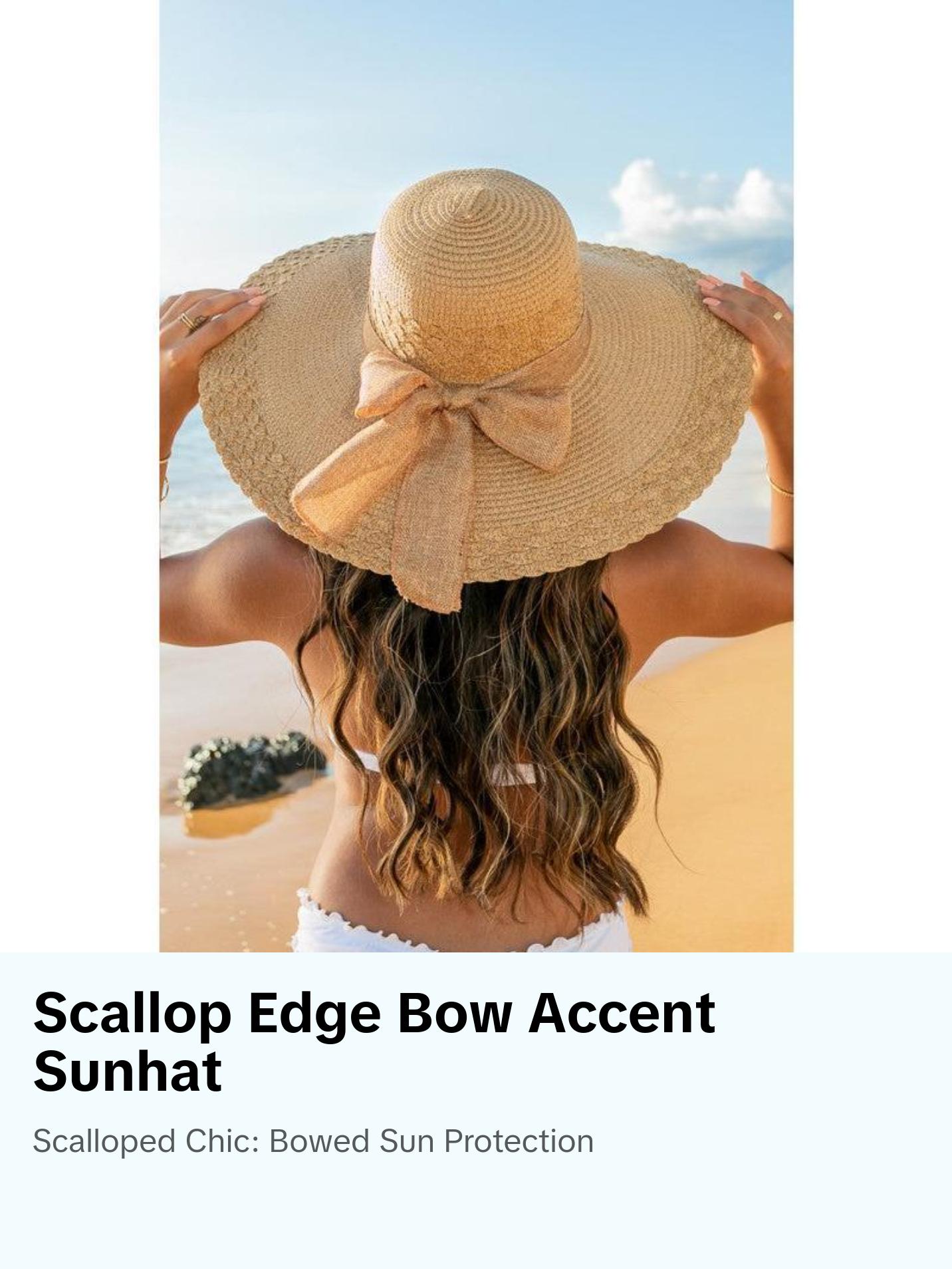 Scallop Edge Bow Accent Sunhat tessaverastore | Ever dreamed of a chic accessory that  main image 3