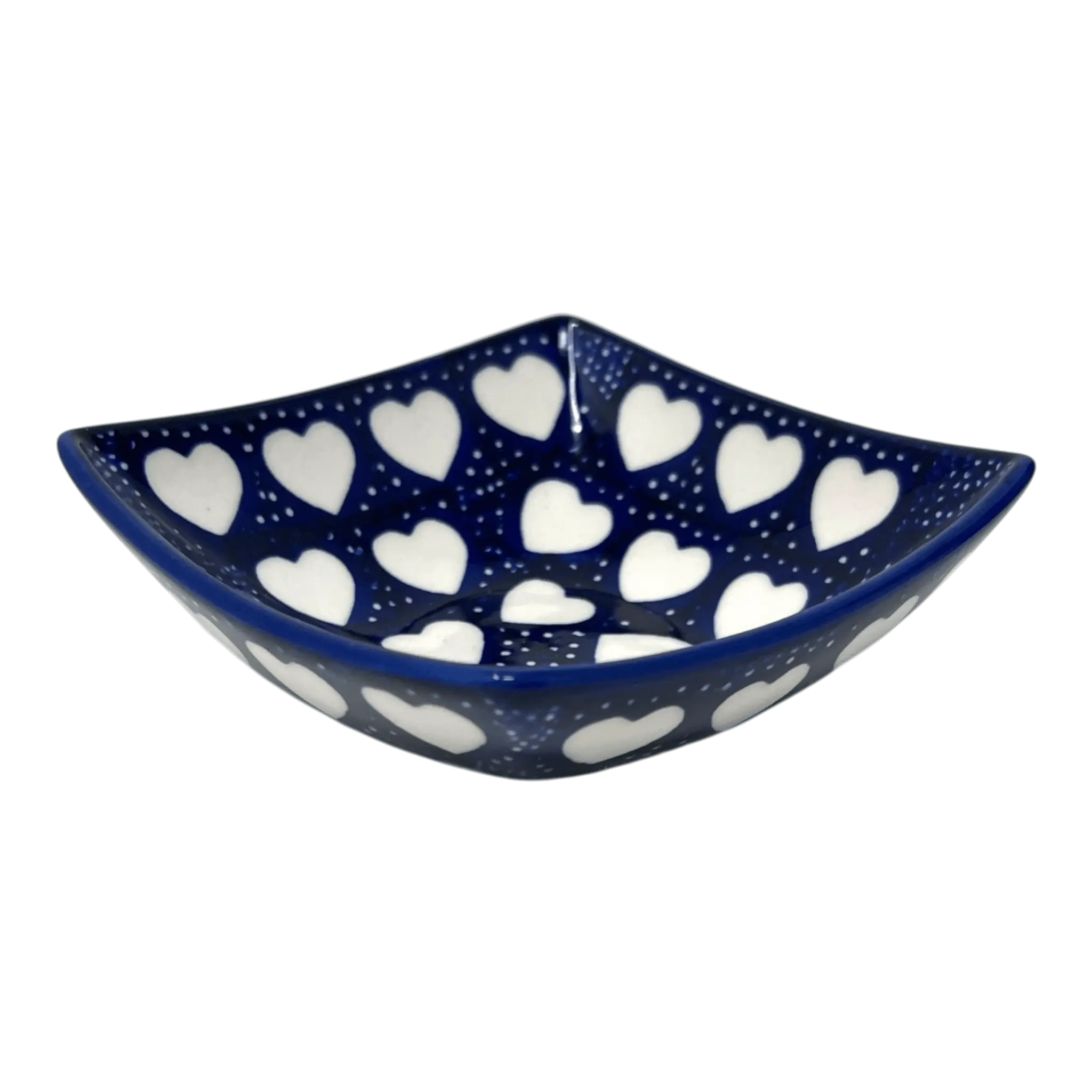 Bowl, Square, Nut, Small, 5.25" in "Sea of Hearts" by Manufaktura | M105T-SEA