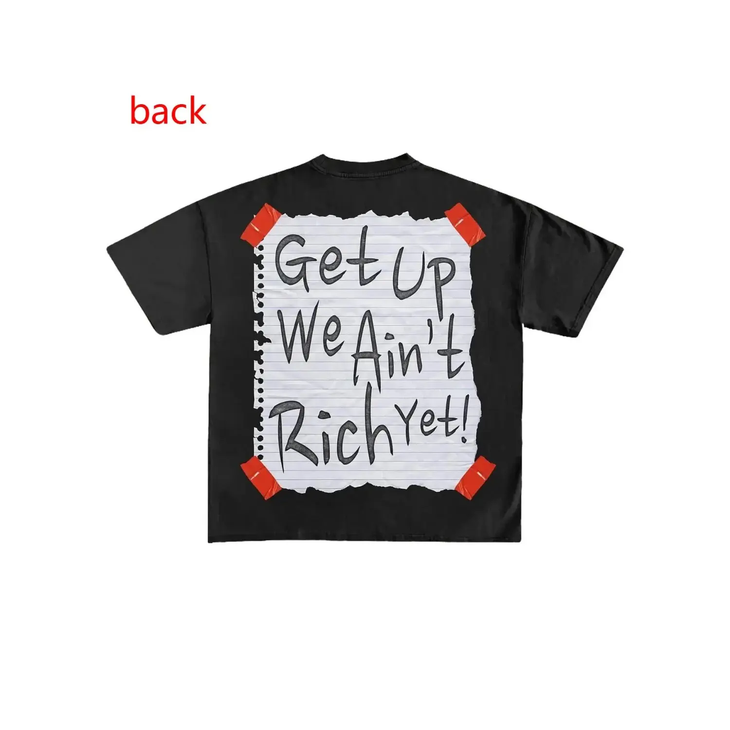 Men's Short-Sleeve Sports Graphic T-Shirt - "Get Up We Ain't Rich Yet" Letter Print, Round Neck, Casual Comfy Summer Top, Tropical Streetwear (Sports & Outdoor Clothing)
