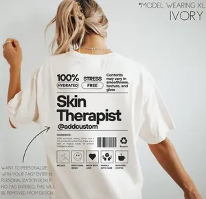 Personalized Esthetician Shirt Skin Therapist Gift Skincare T-shirt Custom Cosmetology Grad Gift Business Handle Tshirt Logo Medspa T-shirt