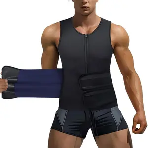 Men's Fitness Tank Top Sauna Suit with Zipper Sports Tank Top Suitable for Outdoor Sports Running Gym Exercise Workout Vest