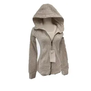 Fleece-Lined Slim-Fit Hoodie Jacket with Embroidered Gold Label