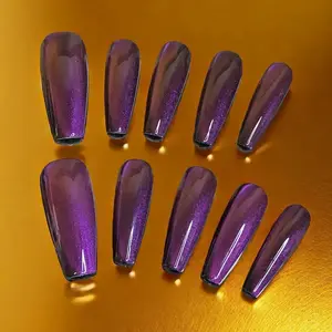 Purple Handmade Press On Nails Super Extra Long, Handmade Acrylic Press on Nails, Design by Nail Technician, Handmade Painted Nail Art (Small, Medium, Large)