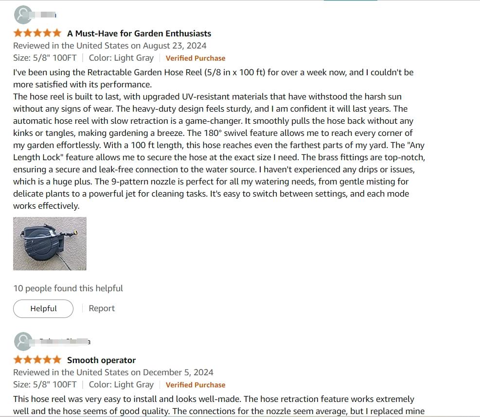 GLAHODEN Upgraded Retractable Garden Hose Reel, 1/2 Inch x 130 ft Wall Mounted Hose Reel, Heavy Duty Garden Hose Reel with 9 Patterns Nozzle, Any Length Lock, Upgraded Slow Return System and 180° Swivel Bracket Automatic Watering Devices