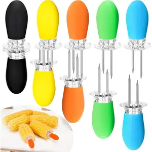 10 count/ 5 Pairs Corn Cob Holders, Interlocking Design Corn Holders, Stainless Steel Corn on the Cob Holders, Corn Holders for Corn on the Cob for BBQ Camping Parties  Cooking