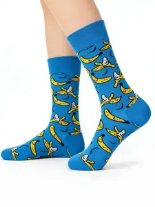 1 Pair Heated Rivalry Hollanov Collection Blue Banana Hockey Sport Socks, Spring & Summer Fashion, Sports Athletic Socks