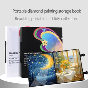 1PC Storage Book For Diamond Art Portfolio Folder For Diamond Painting Accessories With 40 Pocket Slevees Protectors (40.5 X 40.5cm/15.75x15.75inches)