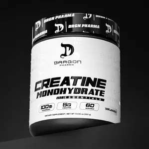 DRAGON PHARMA Creatine Monohydrate, Aid Muscle Recovery, Post-Workout Supplement, Antioxidant Support (60 Servings, Unflavored)
